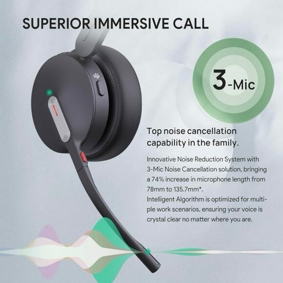 Yealink BH70 Dual Teams Bluetooth Headset with USB-A Dongle, 35hr battery - Picture 3 of 16